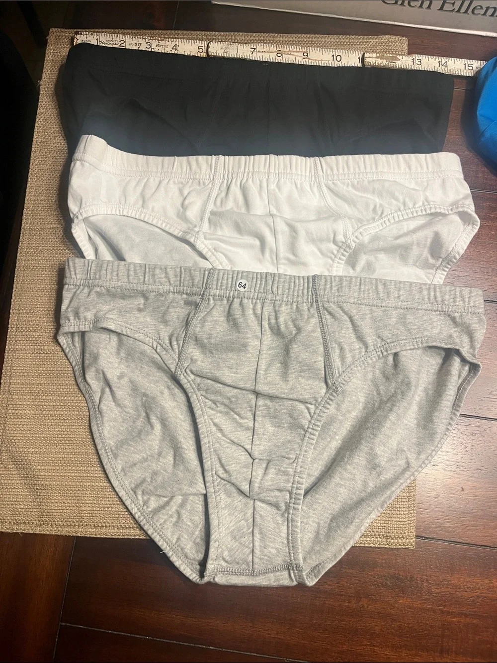 #.64. Kenneth Cole Reaction Men's Brief 3-Pack in Black, White & Gray medium